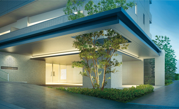 Shared facilities.  [entrance] In <Kurevia Minamisuna>, It was to cherish the quality of the public space, including the entrance. design, Color, To be considerate of the material, Live it is we aim to create atmosphere, such As you can spend with pride. (Rendering)