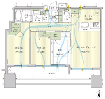 Floor: 3LDK, occupied area: 64.35 sq m, Price: 39,980,000 yen, now on sale