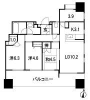 Floor: 3LDK + study, the area occupied: 70.3 sq m, Price: 48,480,000 yen, now on sale