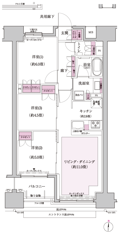 Floor: 3LDK, occupied area: 64.01 sq m, Price: TBD
