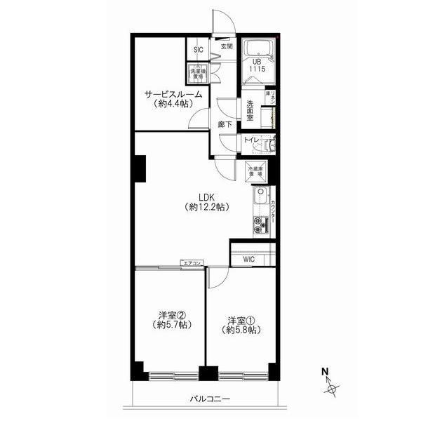 Floor plan. 2LDK+S, Price 29,900,000 yen, Footprint 59 sq m , Balcony area 5 sq m