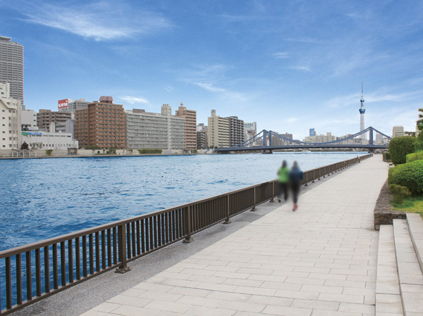 Surrounding environment. Sumida River Terrace (a 25-minute walk, About 1960m)