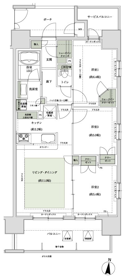 Floor: 3LDK, occupied area: 68.35 sq m, Price: 44,646,172 yen ・ 46,472,606 yen, now on sale