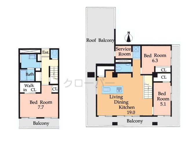 Floor plan. 3LDK+S, Price 36,900,000 yen, Occupied area 99.86 sq m , Balcony area 29.19 sq m