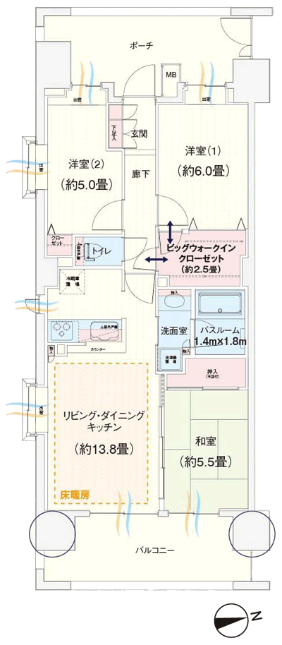 Floor: 3LDK + BW, the occupied area: 70.52 sq m, Price: TBD