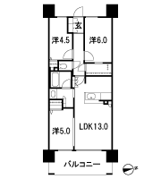 Floor: 3LDK + BW, the area occupied: 64.3 sq m, Price: TBD
