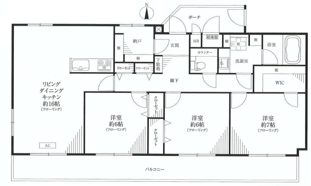 Floor plan. 3LDK + S (storeroom), Price 39,800,000 yen, Occupied area 91.34 sq m , Balcony area 19.08 sq m