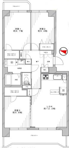 Floor plan. 3LDK+S, Price 29,800,000 yen, Occupied area 71.13 sq m , Balcony area 12.92 sq m