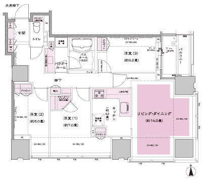 Floor: 3LD ・ K + WIC (walk-in closet), the occupied area: 89.01 sq m, Price: 71,837,000 yen, now on sale