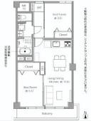 Floor plan. 2LDK, Price 25,800,000 yen, Occupied area 55.42 sq m , Balcony area 5.5 sq m south-facing 7 floor Day Good view