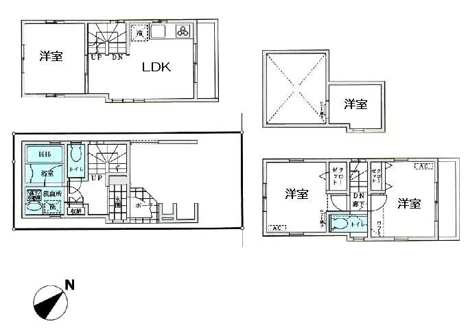 Floor plan. 44,800,000 yen, 3LDK, Land area 40.94 sq m , Building area 75.22 sq m
