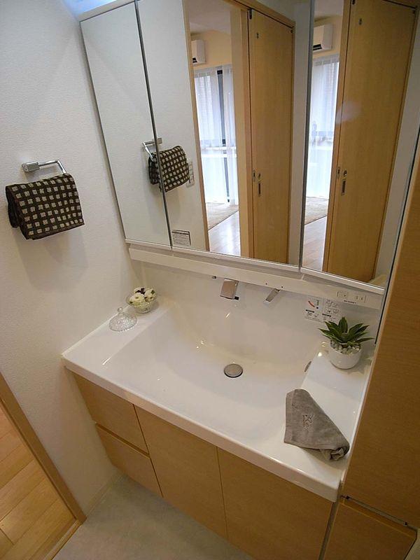 Wash basin, toilet. Washbasin with shower