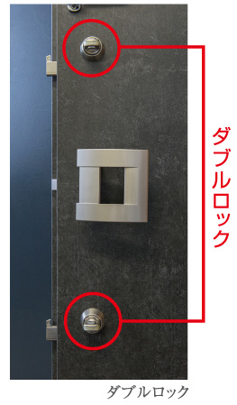 Security.  [Security considerations of the entrance door] Replication is adopted difficult progressive cylinder key (non-contact), Installation lock in two places. further, Sickle dead lock to deter illegal unlocking, Equipped with a thumb-turn once measures Tablets. (Same specifications)