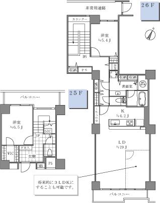 Floor plan. 2LDK, Price 39,800,000 yen, Footprint 103.19 sq m , Balcony area 14.77 sq m each room spacious 2LDK. Various places really storage has been enhanced. Changes to 3LDK is also available (additional cost is cost).