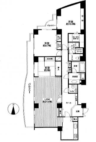 Floor plan. 3LDK, Price 79,800,000 yen, Footprint 137.73 sq m , Balcony area 23.08 sq m