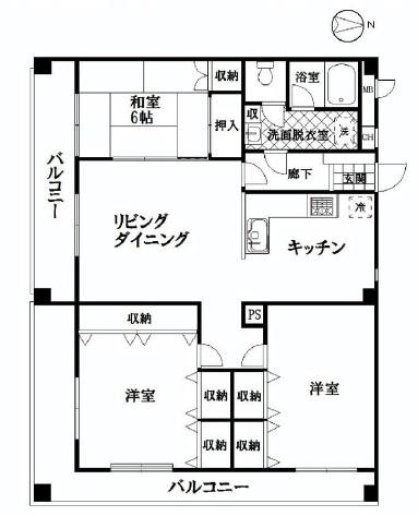 Floor plan. 3LDK, Price 35,800,000 yen, Footprint 88.8 sq m