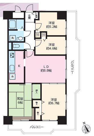 Floor plan. 4LDK, Price 31,800,000 yen, Occupied area 75.52 sq m , To use even on the balcony area 26.04 sq m family easy 4LDK