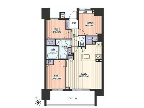 Floor plan. 3LDK, Price 38,800,000 yen, Occupied area 72.07 sq m , Balcony area 12.66 sq m Floor