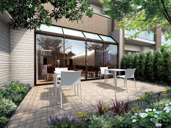 Shared facilities.  [Sunny Terrace] Production also IDEE in charge of planting from the interior. While watching the plant to change the seasonal color and facial expressions, Drinking tea, Nestled's like a fun cafe to chat. (Rendering)