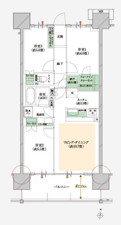 Floor: 3LDK + N + WIC, the area occupied: 67.8 sq m, Price: 42,500,000 yen, now on sale