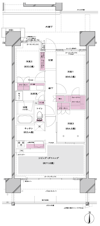 Floor: 3LDK + WIC, the occupied area: 67.98 sq m, Price: 41,100,000 yen ・ 42,400,000 yen, now on sale