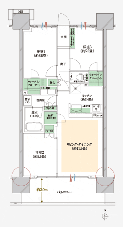 Floor: 3LDK + N + 2WIC, occupied area: 71.19 sq m, Price: 42,400,000 yen, now on sale