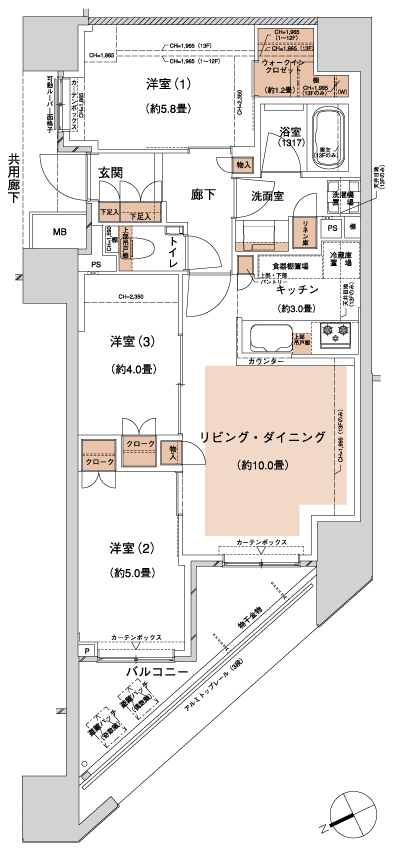 Floor: 3LD ・ K + WIC, the area occupied: 63.7 sq m, Price: TBD