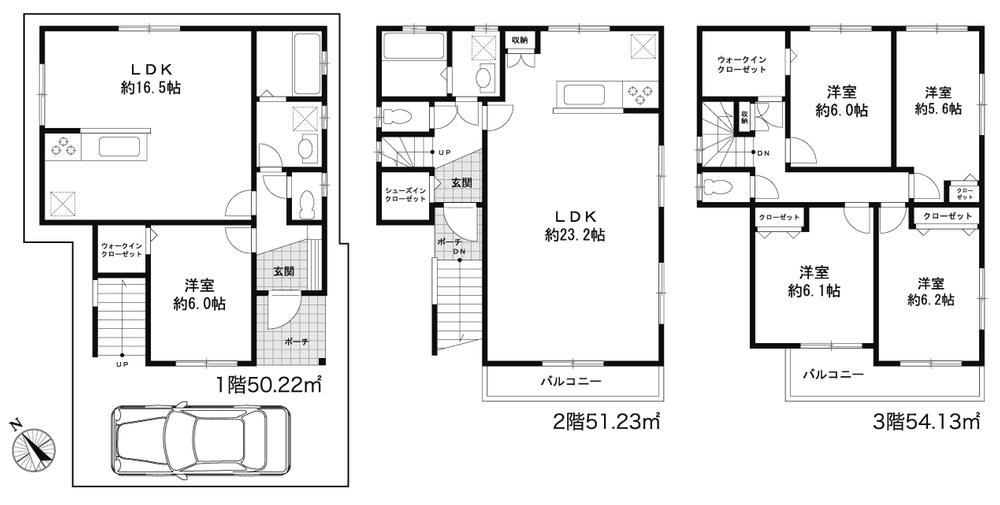 Building plan example (floor plan). Building plan example building price 26.2 million yen, Building area 155.58 sq m