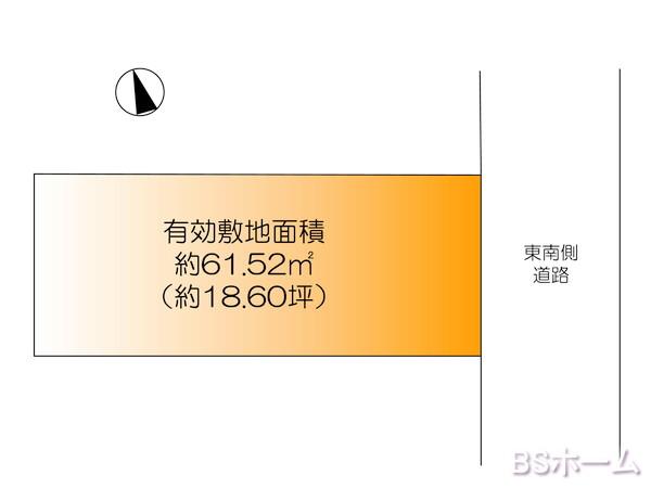 Compartment figure. Land price 33,800,000 yen, Land area 61.52 sq m