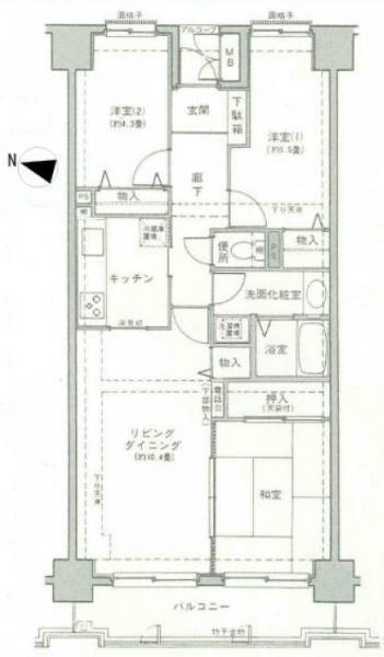 Floor plan. 3LDK, Price 24,900,000 yen, Occupied area 67.23 sq m