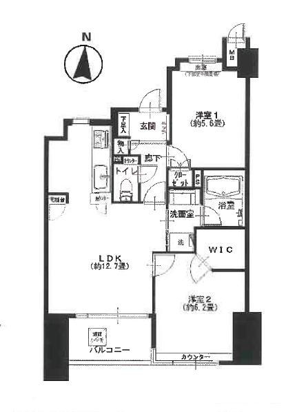Floor plan. 3LDK, Price 32,900,000 yen, Occupied area 56.16 sq m , Balcony area 5.92 sq m