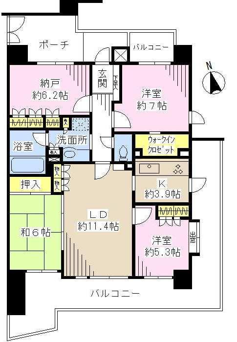 Floor plan. 3LDK + S (storeroom), Price 38,800,000 yen, Occupied area 89.16 sq m , Balcony area 36.6 sq m