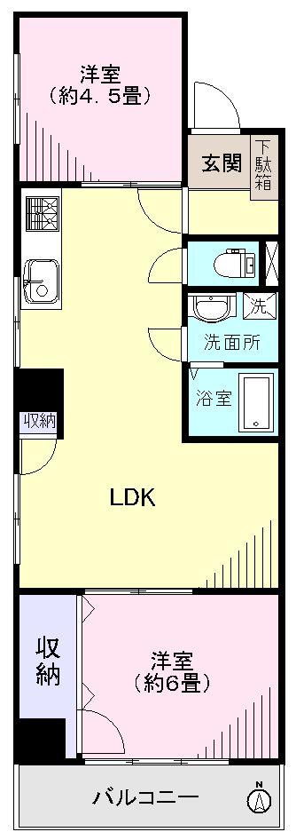 Floor plan. 2LDK, Price 17.8 million yen, Footprint 51.8 sq m , Balcony area 5.1 sq m