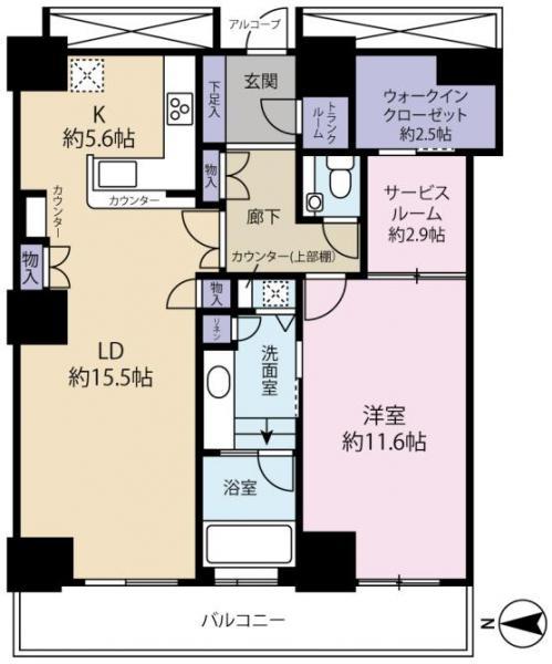 Floor plan. 1LDK+S, Price 44,900,000 yen, Occupied area 86.96 sq m