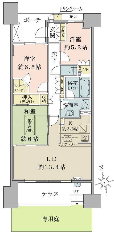 Floor plan. 3LDK, Price 52,800,000 yen, Occupied area 80.56 sq m