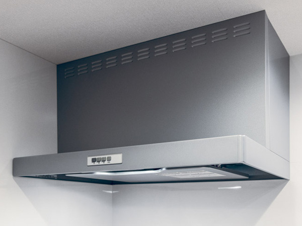 Kitchen.  [Rectification Backed range hood] It has adopted the current plate to up the suction efficiency of the air to the range hood. Care is also a simple oil stains also take a quick wipe.
