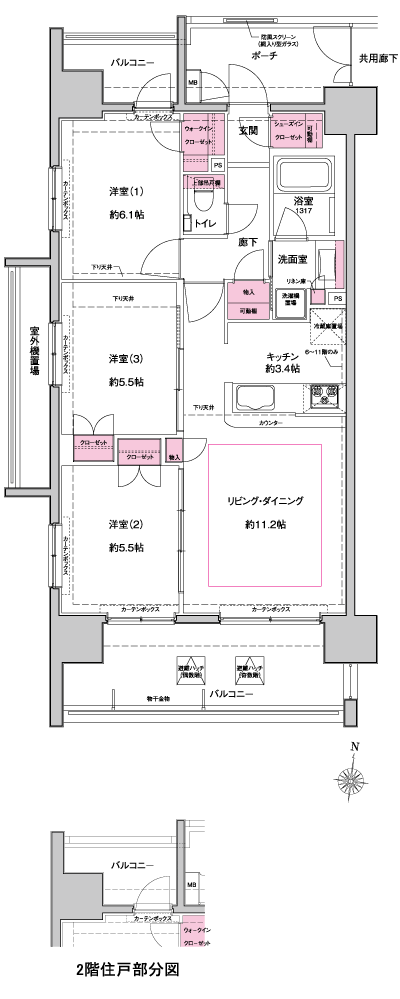 Floor: 3LDK + WIC + SIC, the occupied area: 68.67 sq m, Price: 38,900,000 yen ~ 42,900,000 yen, now on sale