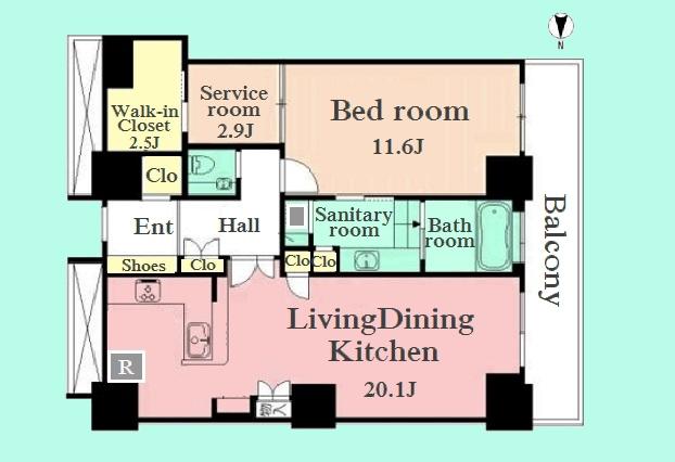 Floor plan. 1LDK + S (storeroom), Price 44,900,000 yen, Occupied area 86.96 sq m , Balcony area 13 sq m