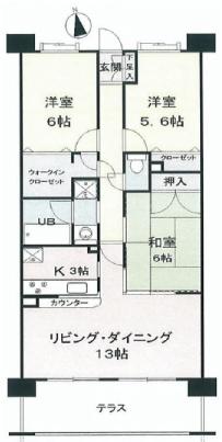 Floor plan. 3LDK, Price 36,800,000 yen, Occupied area 77.94 sq m , Balcony area 12 sq m