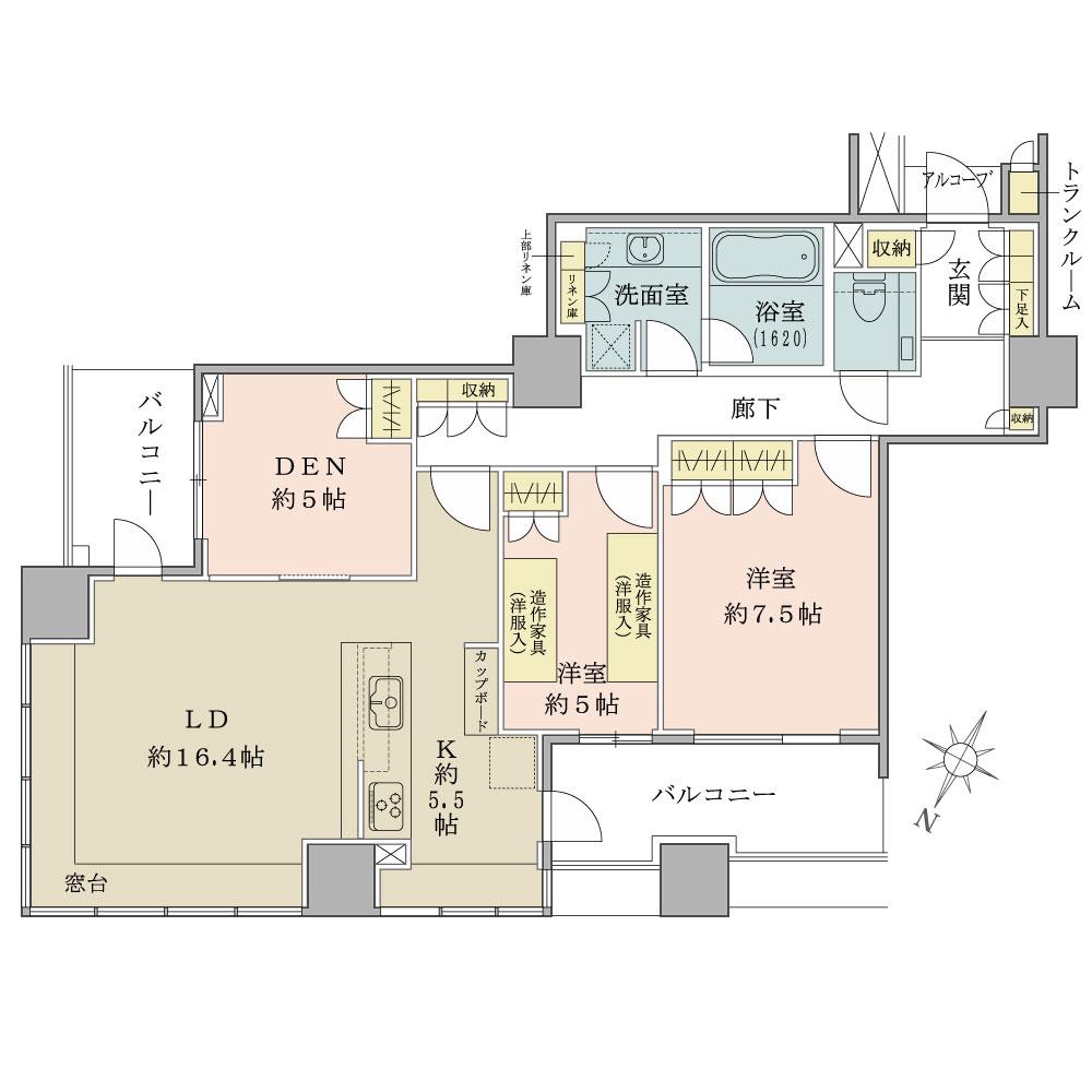 Floor plan. 3LDK, Price 74,800,000 yen, Footprint 93.1 sq m , Balcony area 13.25 sq m