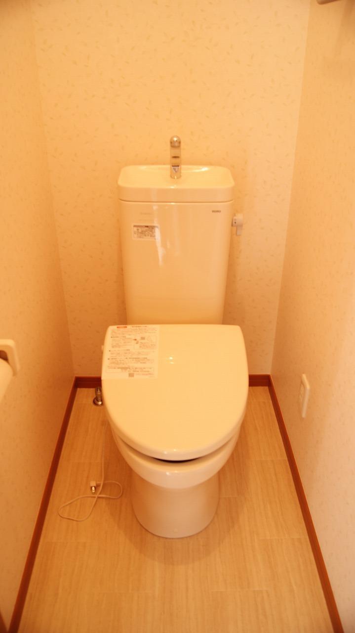 Toilet. With washing machine + cold day or toilet seat was also