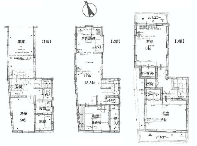 Floor plan. 44,800,000 yen, 4LDK, Land area 60.06 sq m , Building area 105.56 sq m