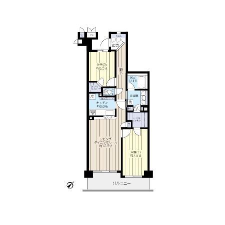 Floor plan. 2LDK, Price 39,800,000 yen, Occupied area 70.11 sq m , Balcony area 10.65 sq m floor plan