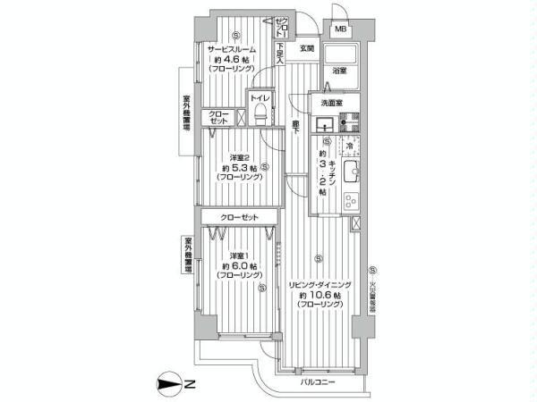 Floor plan. 2LDK+S, Price 27,800,000 yen, Occupied area 67.66 sq m , Balcony area 6.33 sq m Floor
