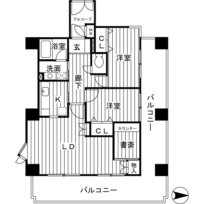 Floor plan. 2LDK + S (storeroom), Price 39,800,000 yen, Occupied area 70.02 sq m , Balcony area 32.94 sq m