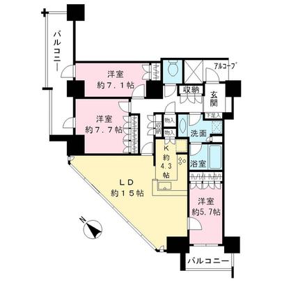 Floor plan. Koto-ku, Tokyo Shinonome 1-chome