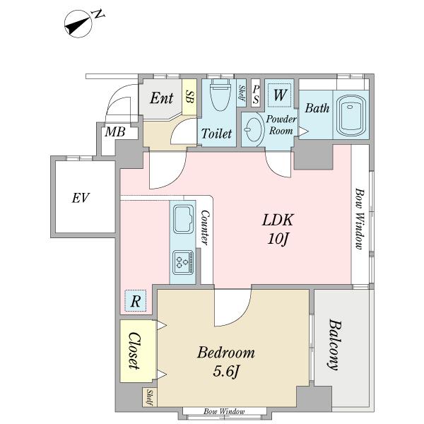 Floor plan. 1LDK, Price 24,800,000 yen, Occupied area 36.07 sq m , Balcony area 3.51 sq m