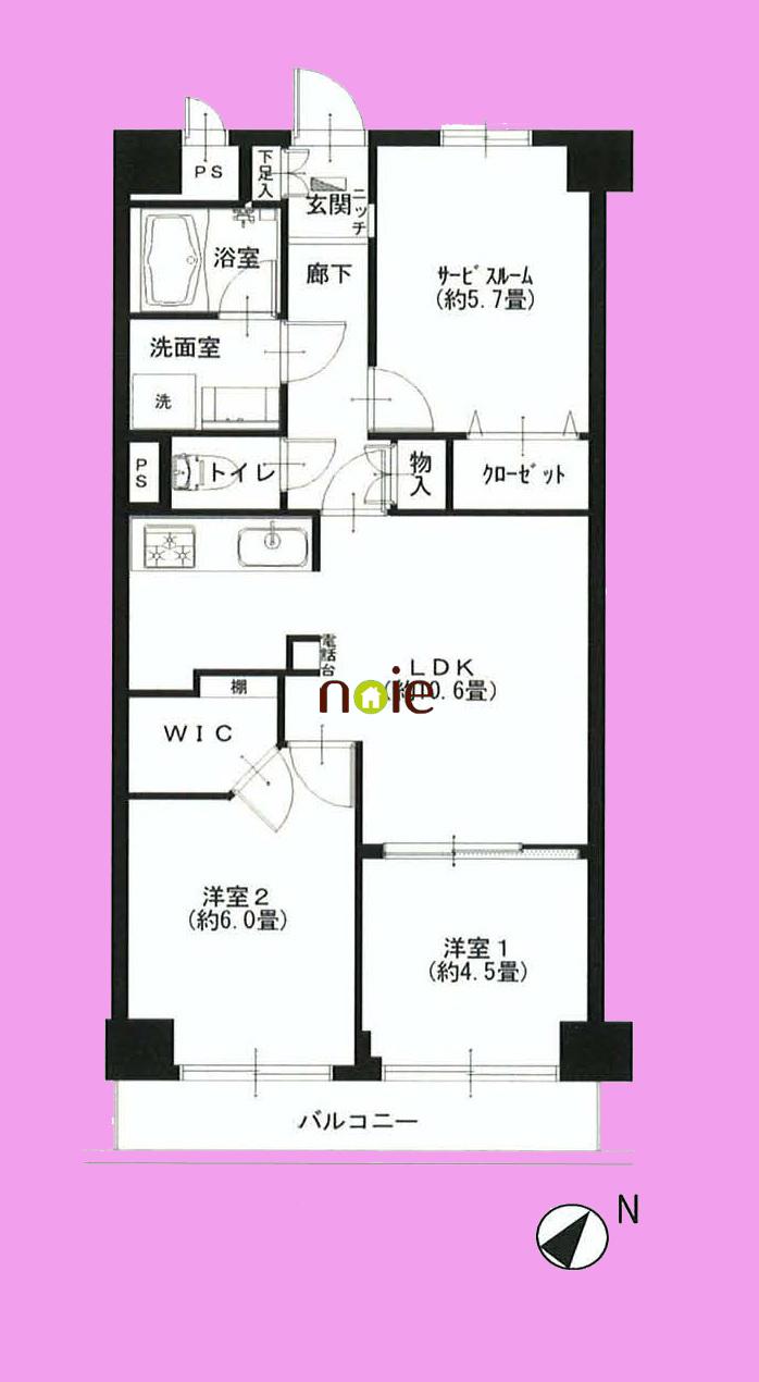 Floor plan. 3LDK, Price 33,900,000 yen, Footprint 61.6 sq m , Balcony area 5.6 sq m   ■  ~ Worth seeing ~  ~ In fact, please check ~  ~ After-sales service with guarantee ~  ◆ Major renovation content  ・ System kitchen  ・ cross, Flooring  ・ Bathroom vanity  ・ toilet  ・ Joinery and many others