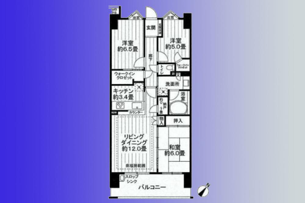 Floor plan. 3LDK, Price 37,800,000 yen, Occupied area 70.76 sq m , Balcony area 11.16 sq m   [There housed a window to all the living room! ] LD and integrated use by opening the sliding door of a Japanese-style room is also available