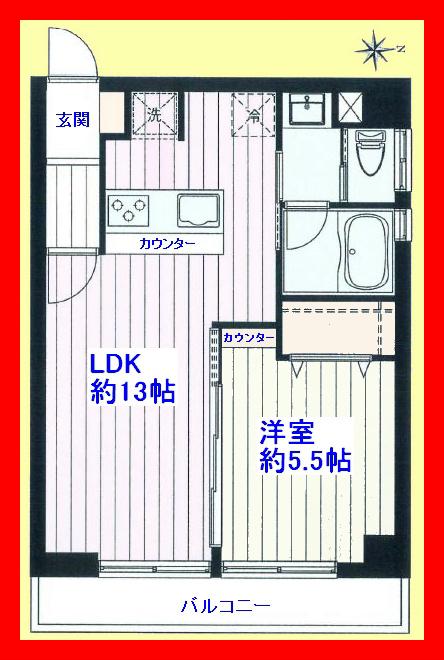 Floor plan. 1LDK, Price 15.8 million yen, Occupied area 38.88 sq m , Balcony area 4.94 sq m Pets Allowed